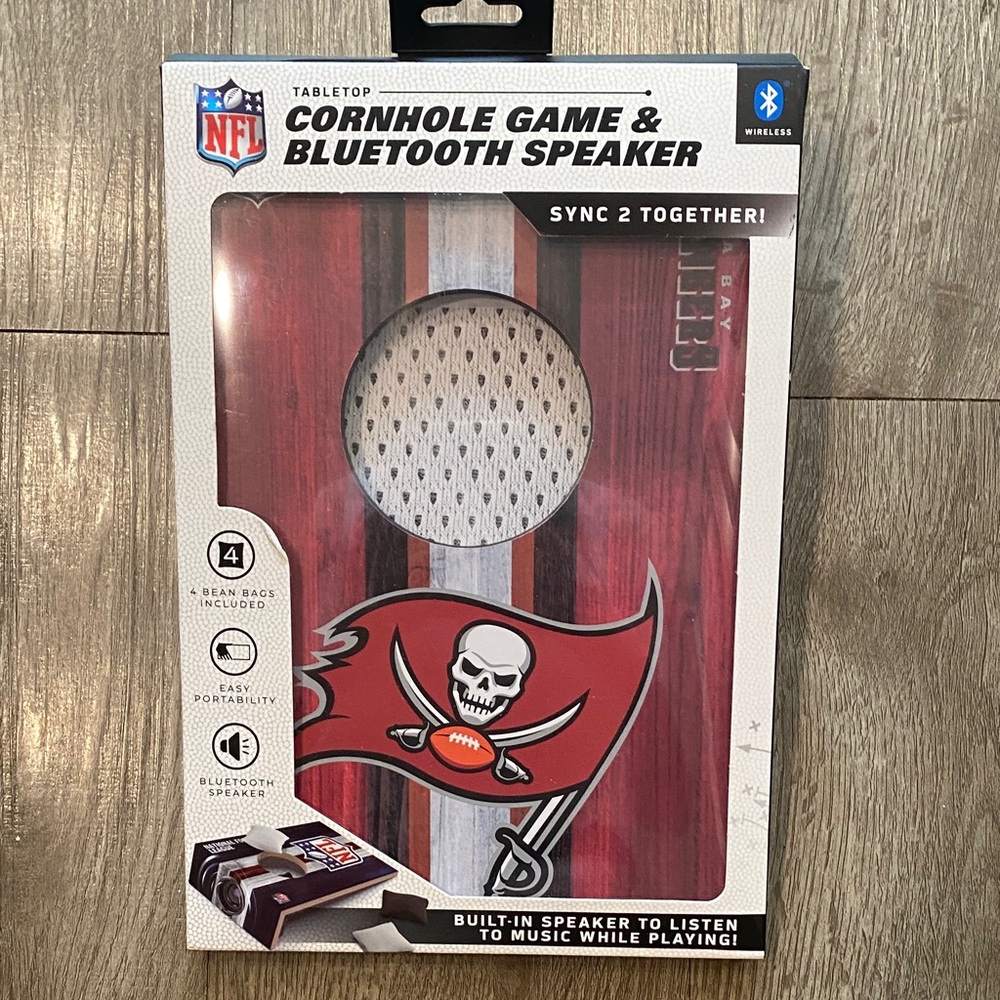 NFL Tabletop Cornhole Game & Bluetooth Speaker - Red